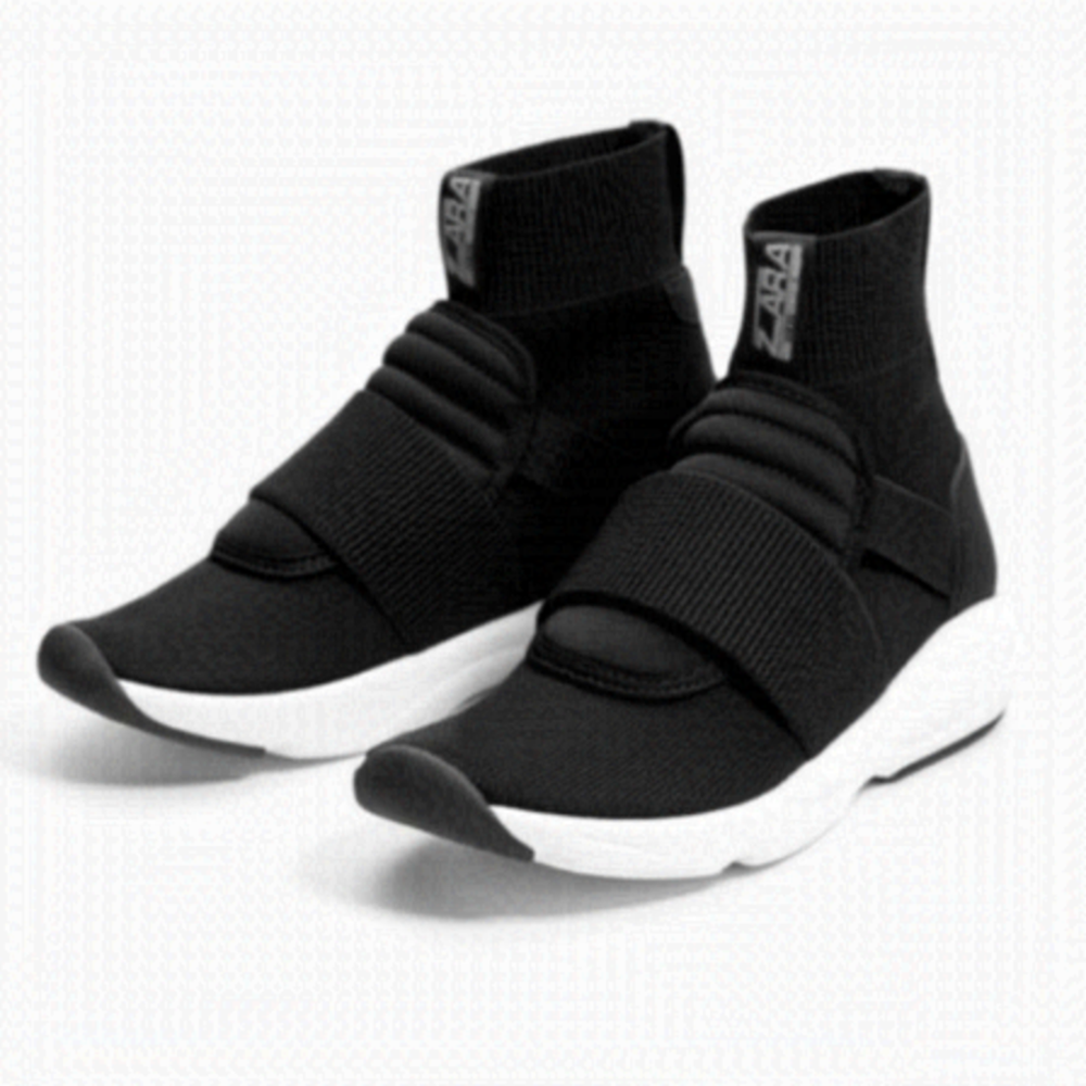 Zara boys black socks sneakers boots size 30 EUR 12.5 US